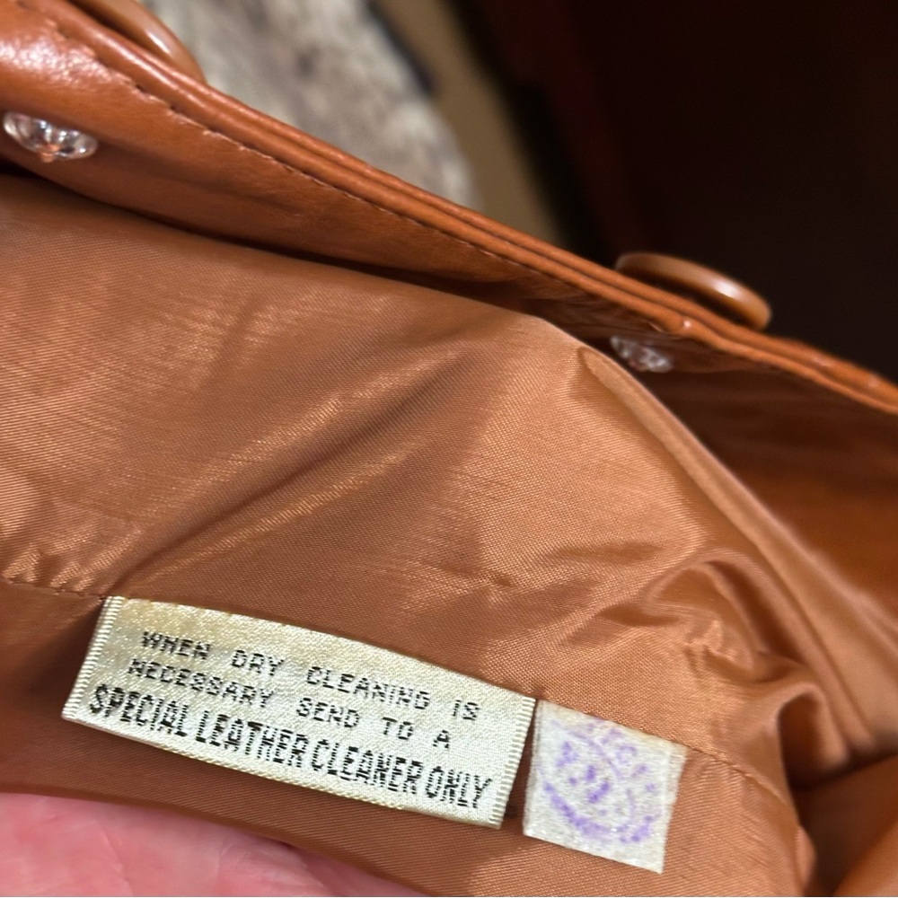 Vintage Sheplers Leather Blazer Belted Cognac Western Jacket 14 - Picture 7 of 11